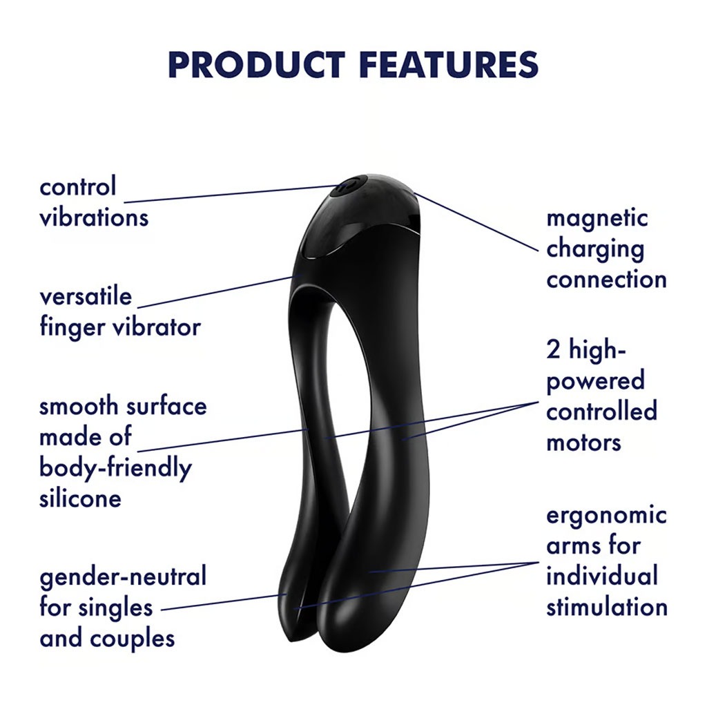 Satisfyer - Candy Cane Vinger vibrator - Zwart info