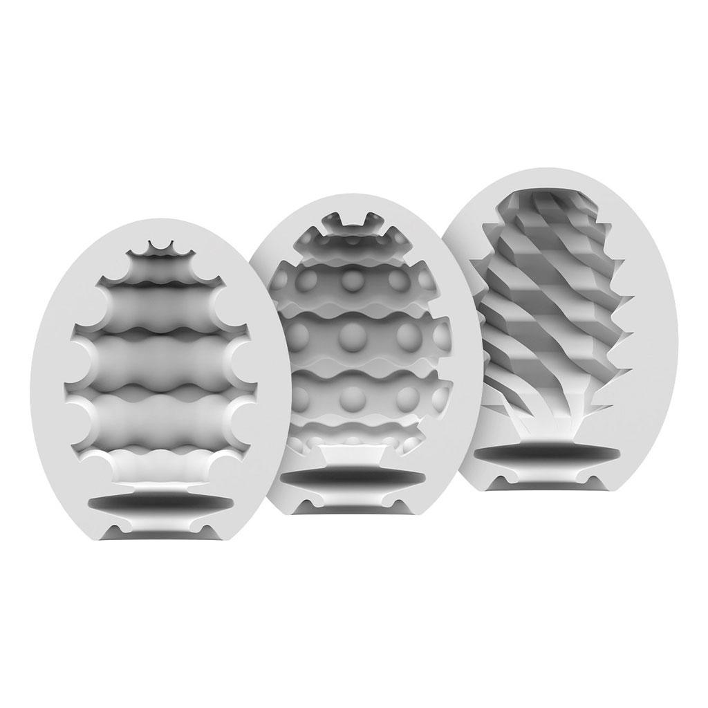 Satisfyer - Masturbatie Ei Set - 3 Stuks textuur