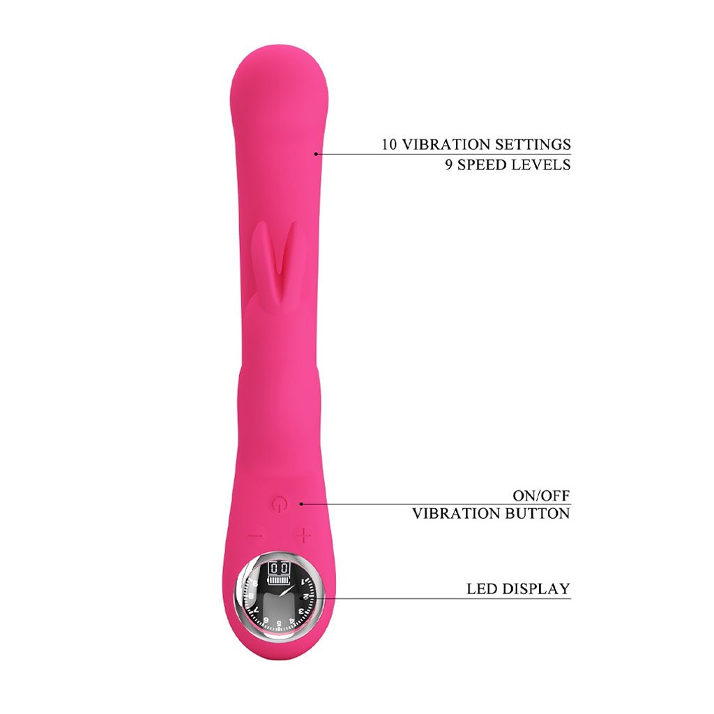 Pretty Love - Lamar Rabbit Vibrator met Digitaal Led Display - Roze info