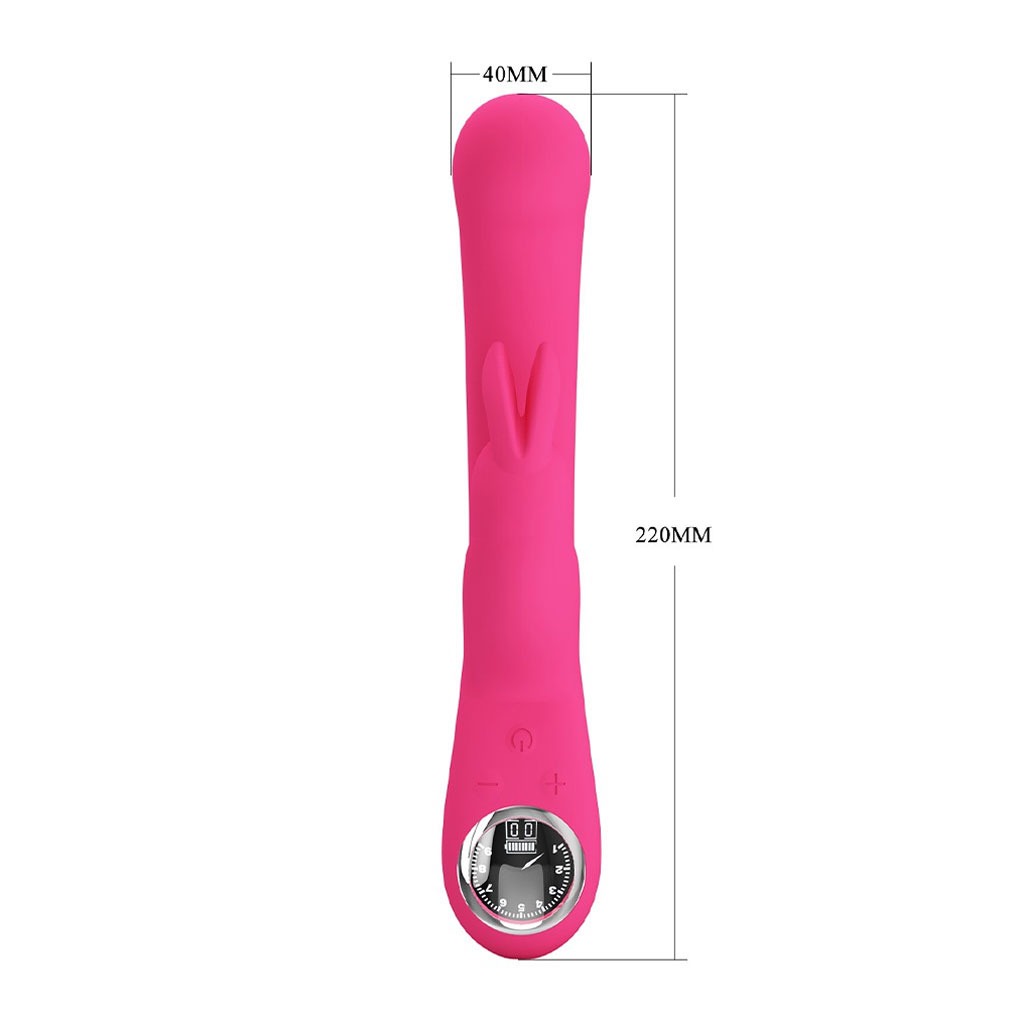 Pretty Love - Lamar Rabbit Vibrator met Digitaal Led Display - Roze afmeting