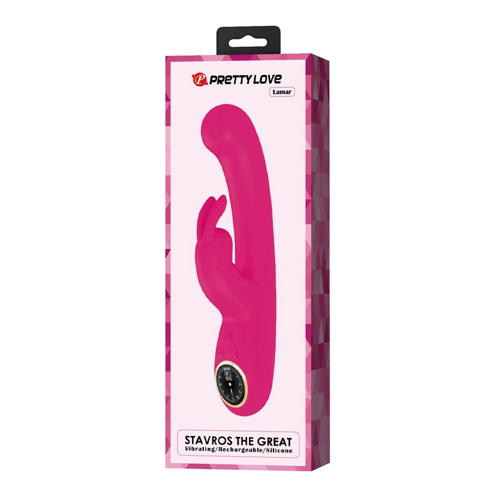 Pretty Love - Lamar Rabbit Vibrator met Digitaal Led Display - Roze doosje