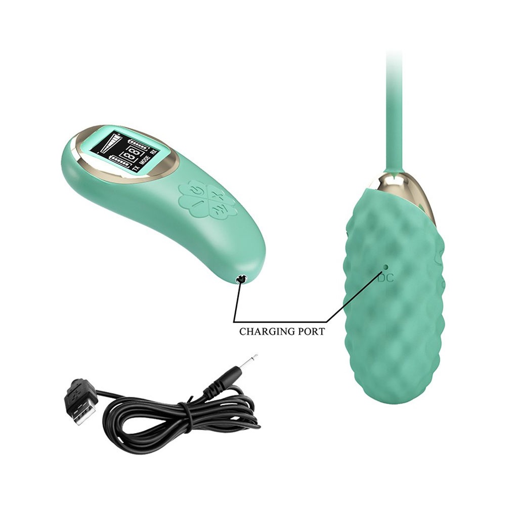 Pretty Love - Vivian Vibratie Ei met Afstandsbediening - Turquoise lader