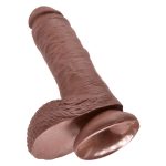 King Cock - 8" Dildo met Ballen - Bruin zuignap