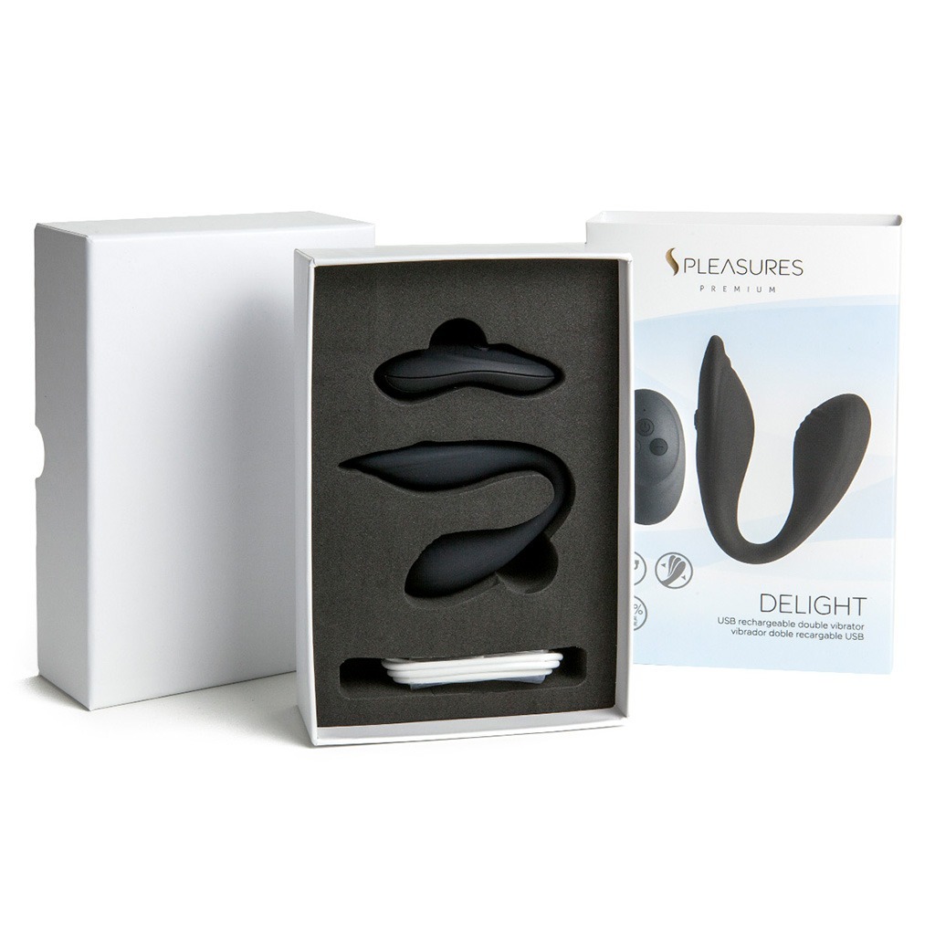 S Pleasures - Koppel Vibrator Delight Black verpakking