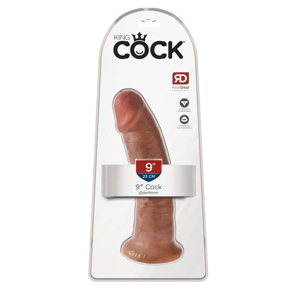 King Cock - 9" Inch Dildo - Tan verpakking