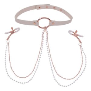 Sex & Mischief – Peaches ‘n CreaMe Halsband met Tepelklemmen